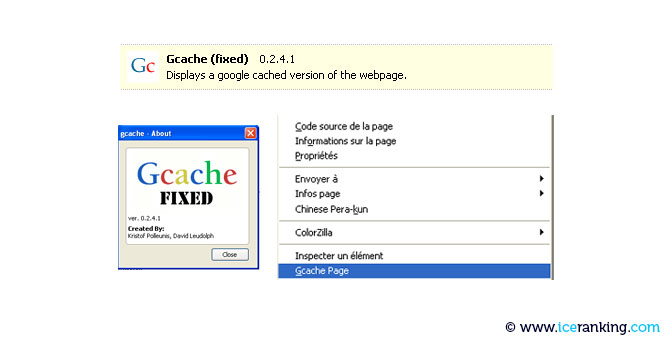 Extension Gcache firefox