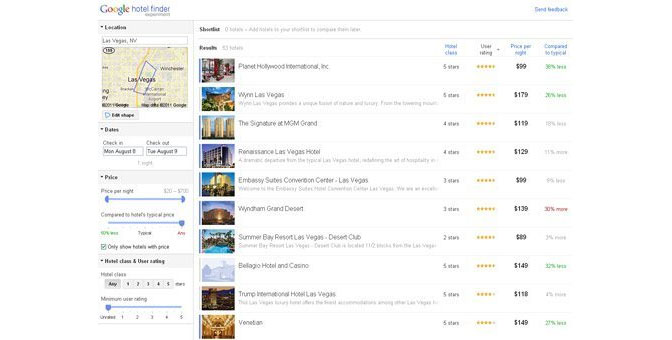 Google Hotel Finder : le méta-moteur de recherche de réservation d’hôtels