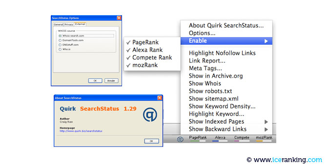 Extension SearchStatus firefox